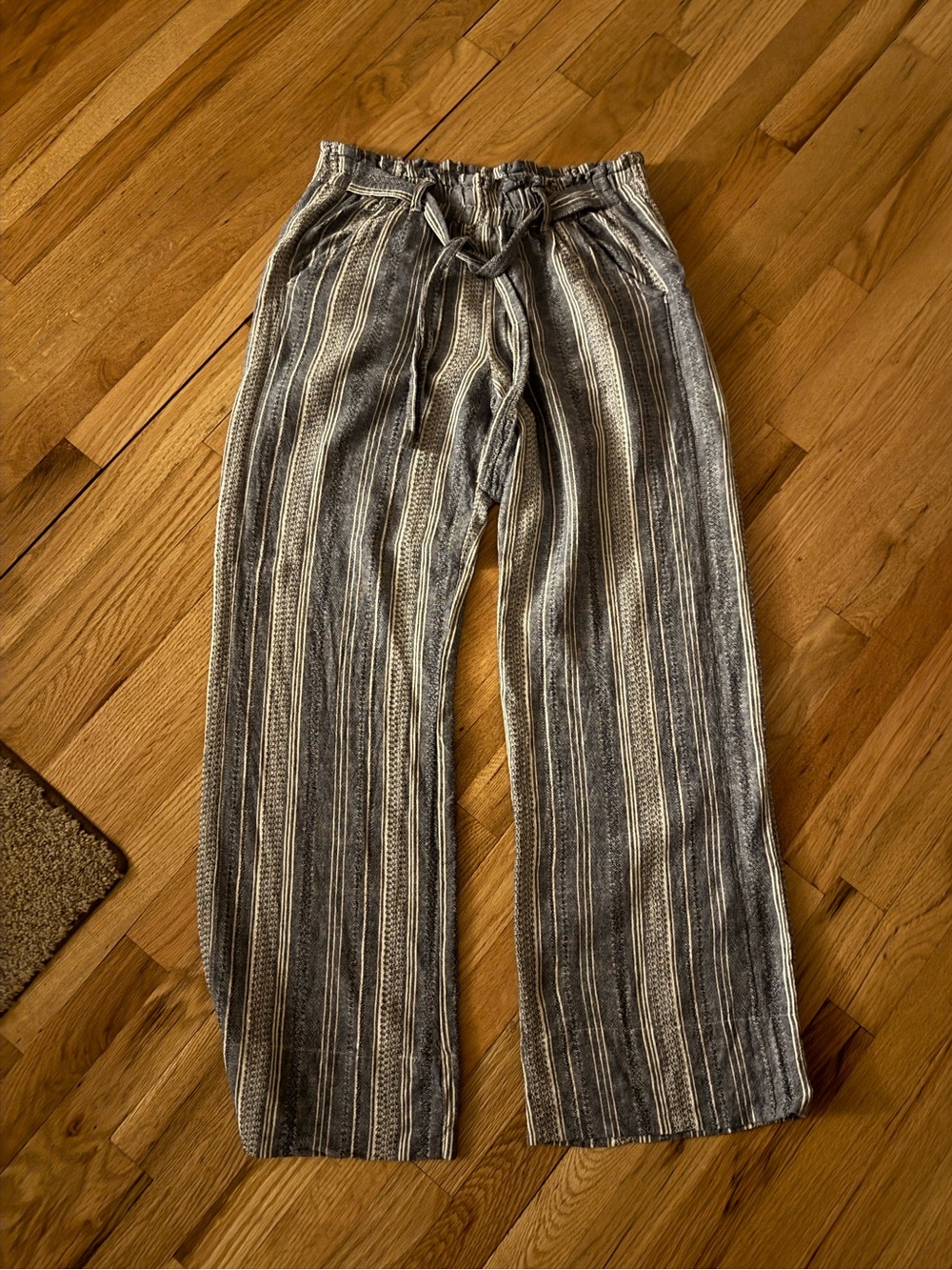 SO Wide Leg Striped Pants in Blue and White